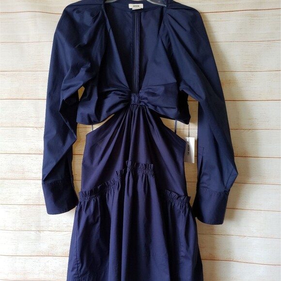 Jason Wu Cutout Cotton/Spandex Poplin Long Sleeve Mini Dress - Picture 6 of 16